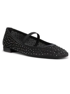 Stuart Weitzman Arabella Mesh Mary Jane Embellished Ballet Flats